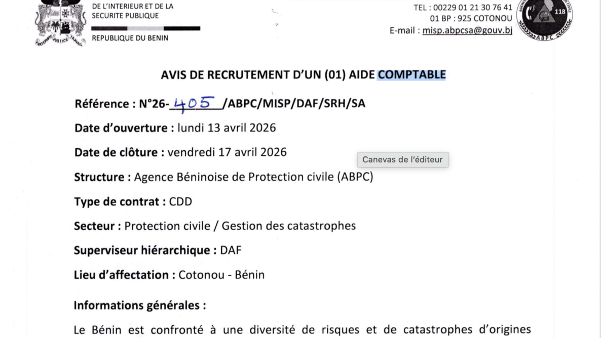 AVIS DE RECRUTEMENT