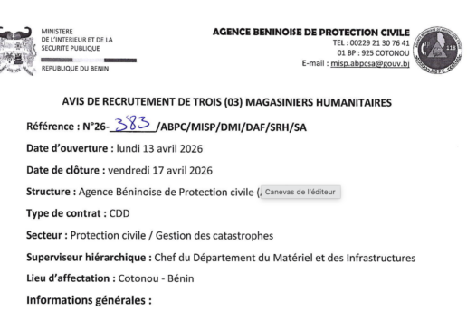 AVIS DE RECRUTEMENT